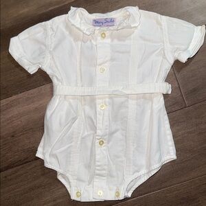 Vintage Mary Sachs Baby Boy Christening Romper White Heirloom 1-Piece